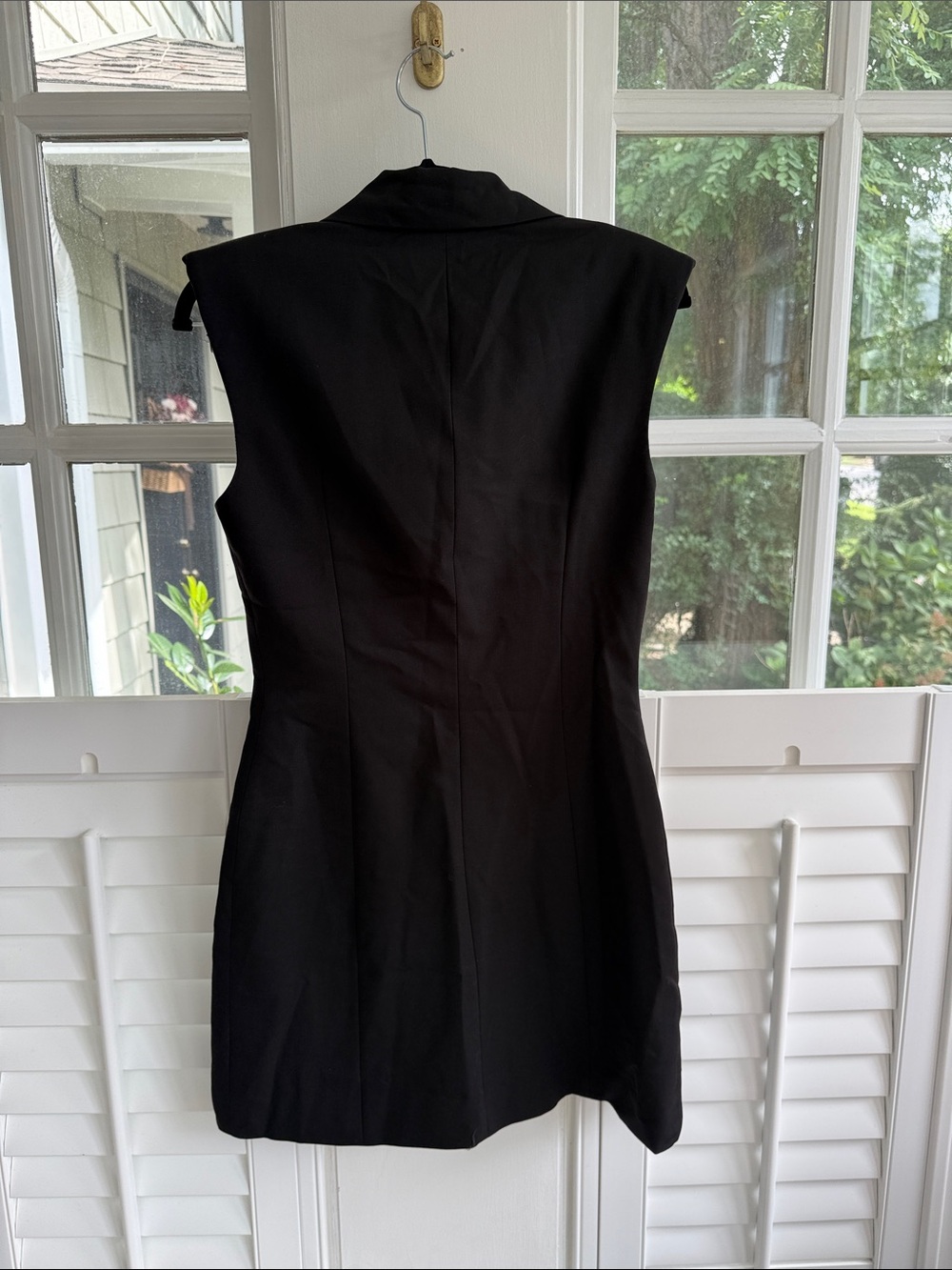 Mango Black Sleeveless Button-Front Notch Collar Mini Dress Women’s 4 - Picture 4 of 4